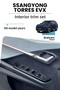 Ssangyong Torres Evx Compatible Interior Trim Skin Sticker Set - Matte Carbon Black