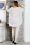 Italian Beige Round Neck Long Sleeve Casual Linen Blended Asymmetrical Knitted Tunic - 8