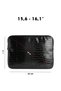 Black Crocodile Pattern 13-14-15.6-16 Inch Compatible Zippered Case Laptop & Notebook Bag - 6