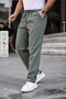 Khaki Men's Summer Linen Blend Relaxed Pants