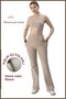 Women's Stone Color Thick Winter Lycra Leggings with Fleece Inside, High Waist, Spanish Style Legs, Double Pockets Winter 1064 - 4