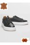 Orgen Sheos Genuine Leather Tommy Sneaker Trend Casual Shoes (Black Sole White)