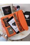 Genuine Leather Women's Orange Wallet with Phone Compartment 2049