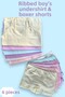 6-Piece Girls' Rope Strap Ribbed Athlete and Boxer Set - 6
