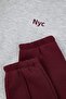 Gray - Burgundy Regular/Relaxed Fit Embroidered Tracksuit Set Tmnaw26Em00005 - 6