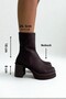 Brown Nubuck Thick Heeled Women's Boots P8023 - 2