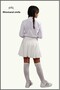 Girl's School Skirt White/Ecru High Waist Skirt with Shorts Inside School-Play-Sports-23 April Event Skirt - 7