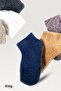 6 Pairs Women's Striped Reverse Towel Combed Cotton Mixed Color Daily Booties Socks - 6