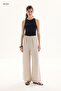 100% Linen Plain Stone Trousers - 5