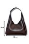 Women's Brown Hand and Shoulder Bag with Snap Closure and Zippered Interior Compartment - 4