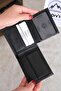 Genuine Leather Wallet with Coin Compartment Black 1021