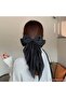 Elegant Women's Satin Large Bow Automatic Clip Black - Ribbon Bow Clip Hair Clip