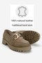 Women's Mink Suede Genuine Natural Leather Buckle LOAFER SHOES - 3