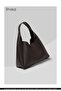 Brown Shk19 Faux Leather, Snap Closure, Single Compartment, Zippered Makeup Bag, Hand, Arm and Shoulder Bag - 8
