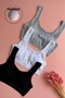 Fiora |   3-Piece Padded Cotton Black, White and Gray, Strap Women's Bra-Undershirt