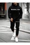 Unisex Men's Women's Boston Printed Oversize 3 Thread Hooded Tracksuit Set