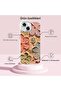 iPhone 13 Case Color Changing Stone Camera Lens Protected Pink Flower Pattern Shock Absorbing Cover - 3