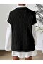 Knitted Detail 75 cm Long Women's Sweater - 3