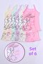 Girl's Rabbit Printed Rope Suspender Shorts Set Set of 6
