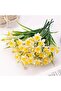 Artificial 15 Daffodil Flower Bouquet Wet Textured 35 cm White - 7