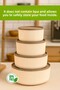 Set of 16 Striped Round Storage Containers Beige - 2