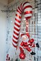 Cane Candy Foil Balloon with Santa Claus Christmas Ornament Balloon - 3
