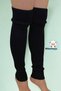 Natural Wool Black Winter Women's Leggings Thick Footless over the Knee Yoga Stocking - 3