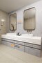 Adhesive Foil - White Marble Travertine Stone Foil- Furniture Wall Door - 120cm Width - St677 - 3