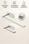 Set of 3 (Stainless Steel Adhesive Towel Rack, Toilet Paper Holder and Single Hanger) Adhesive