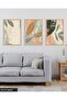 Boho Style Colorful Leaves 3 Piece Wooden Framed Painting Act - 2