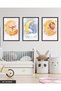 Animal Themed Children's Room 3 Piece Black Wooden Framed Painting Act - 2