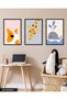 Animal Themed Children's Room 3 Piece Black Wooden Framed Painting Act - 3