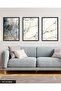 Blue Flower Tree 3 Piece Black Wooden Framed Painting Act - 3