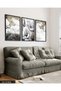 Oil Painting Look White Flower 3 Piece Black Wooden Framed Painting Act