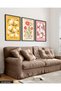 Çiçek Market 3 Piece Black Wooden Framed Painting