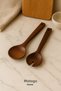 Set of 2 Acacia Wood Salad Serving Spoons – Natural Wood Presentation Spoons - 2