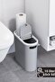 10 Liter Click Lid Trash Can, Bathroom Trash Can, Kitchen Trash Can, Slim Trash Can, Gray - 5