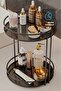 Bathroom Organizer Organizer Display Rack Stainless 2-Tier Decorative Jewelry and Makeup Shelf with Metal Tray - 5
