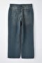 Indigo Yüksek Bel Wide Leg/Geniş Paça %100 Pamuk Non-Stretch Büyük Beden Jeans TBBAW26CJ00002 - 6
