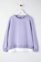 Lila Alttan T-Shirt Çıkma Görünümlü İnce Örme Büyük Beden Sweatshirt TBBAW23AO00023 - 5