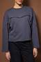 Antrasit Kalın Şardonsuz İspanyol Kol Dikiş Detaylı Relaxed Örme Sweatshirt TWOAW26SW00110 - 4