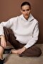 Bej Melanj Oversize/Geniş Kalıp Kalın Esnek Örme Sweatshirt TWOAW26SW00246