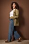 Indigo Yüksek Bel Wide Leg/Geniş Paça %100 Pamuk Non-Stretch Büyük Beden Jeans TBBAW26CJ00002 - 2