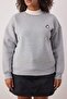 Gri Melanj Penguen Nakışlı Regular Fit İçi Polarlı Büyük Beden Sweatshirt TBBAW26AO00006 - 3