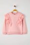 Pembe Pamuklu Düz/Basic Kalın/İçi Polarlı Regular Örme Kız Çocuk Sweatshirt TKDAW26SW00034 - 2