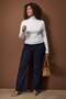Ekru Fake Tricot Mock Neck Transparent Ultra Hafi Knitted Large Size Blouse Tbbaw26Af00113 - 2