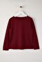 Bordo Pamuklu Kayık Yaka Fitted/Vücuda Oturan Esnek Bluz TBBAW26AF00027 - 5