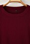 Bordo Fitilli Bisiklet Yaka Triko Kazak Pantolon Takım TBBAW23CP00044 - 6