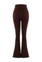 Brown Brushed Soft Fabric Fold-Over Waist Flared Yoga Knitted Sports Leggings THMAW26TY00001 - 6