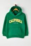 Yeşil Pamuklu Slogan Baskılı Kapüşonlu Oversize Örme Unisex Çocuk Sweatshirt TKDAW26SW00025 - 7